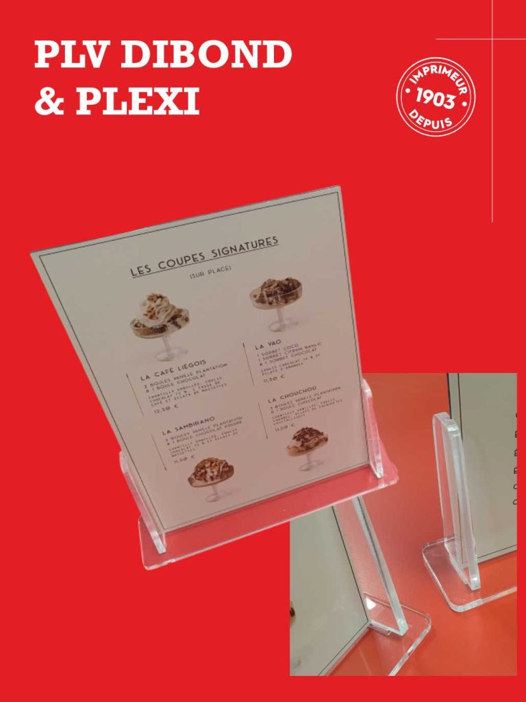 PLV pour menu de restaurant